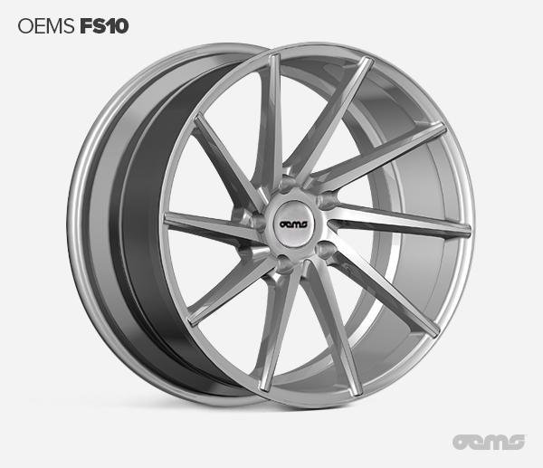 18" OEMS/Veemann FS10 1Ds Directionals in Silver Machined (Wider Rears)