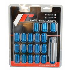(M12x1.5) Blue Forged Steel JR Racing Nuts JN2 (20 Nuts + Key)