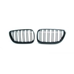 Kidney Grill Set in Gloss Black with Double Spokes for F22/F23 BMW - Fits all Models