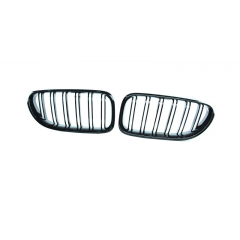 Kidney Grill Set in Gloss Black with Double Spokes for F06/F12/F13 - Fits all models