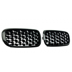 Kidney Grill Set in Gloss Black with Diamond Spokes for F15 X5 / F16 X6 - Fits all models