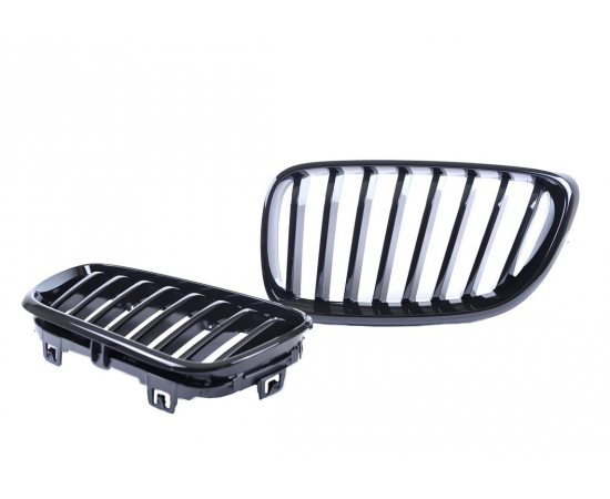 Kidney Grill Set in Gloss Black with Single Spokes for F22/F23 BMW - Fits all Models