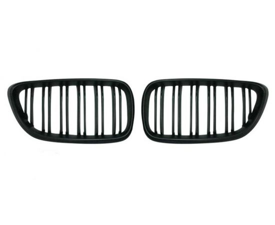 Kidney Grill Set in Matte Black with Double Spokes for F22/F23 BMW - Fits all Models