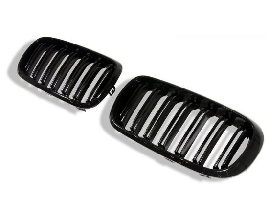 Kidney Grill Set in Gloss Black with Double Spokes for F15 X5 / F16 X6 - Fits all models