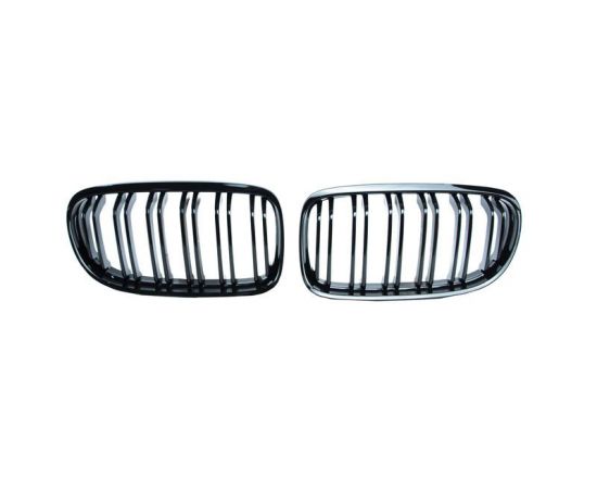 Kidney Grill Set in Gloss Black with Double Spokes for E90/E91 LCI BMW - Fits all LCI Models