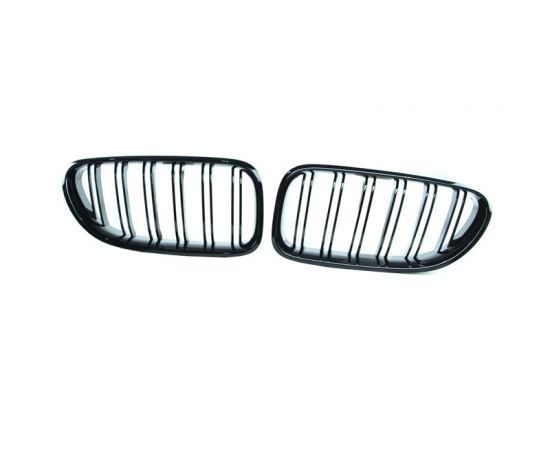Kidney Grill Set in Gloss Black with Double Spokes for F06/F12/F13 - Fits all models