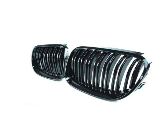 Kidney Grill Set in Gloss Black with Double Spokes for E92/E93 LCI BMW - Fits all Pre-LCI Models