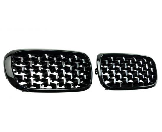 Kidney Grill Set in Gloss Black with Diamond Spokes for F15 X5 / F16 X6 - Fits all models