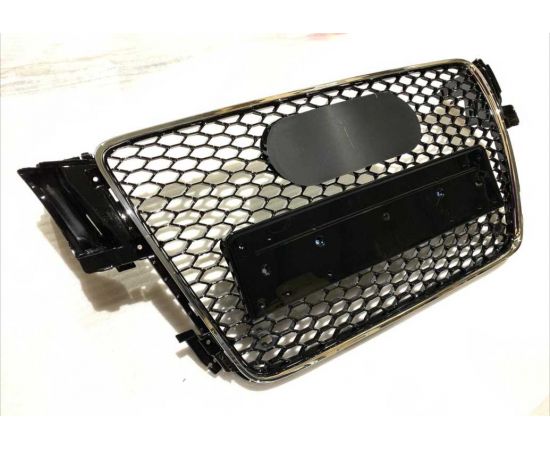 Gloss Black with Chrome Surround Honeycomb Grill for Audi A5 B8 (2008-2012) Pre-Facelift